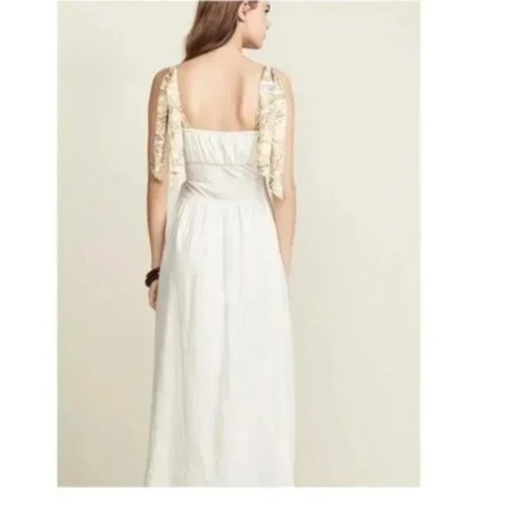 Free People Santorini Linen Dress in Ivory. - Picture 5 of 10